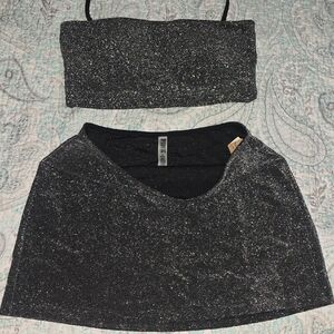 PINK Victoria's Secret Sparkle Black Swim Beach